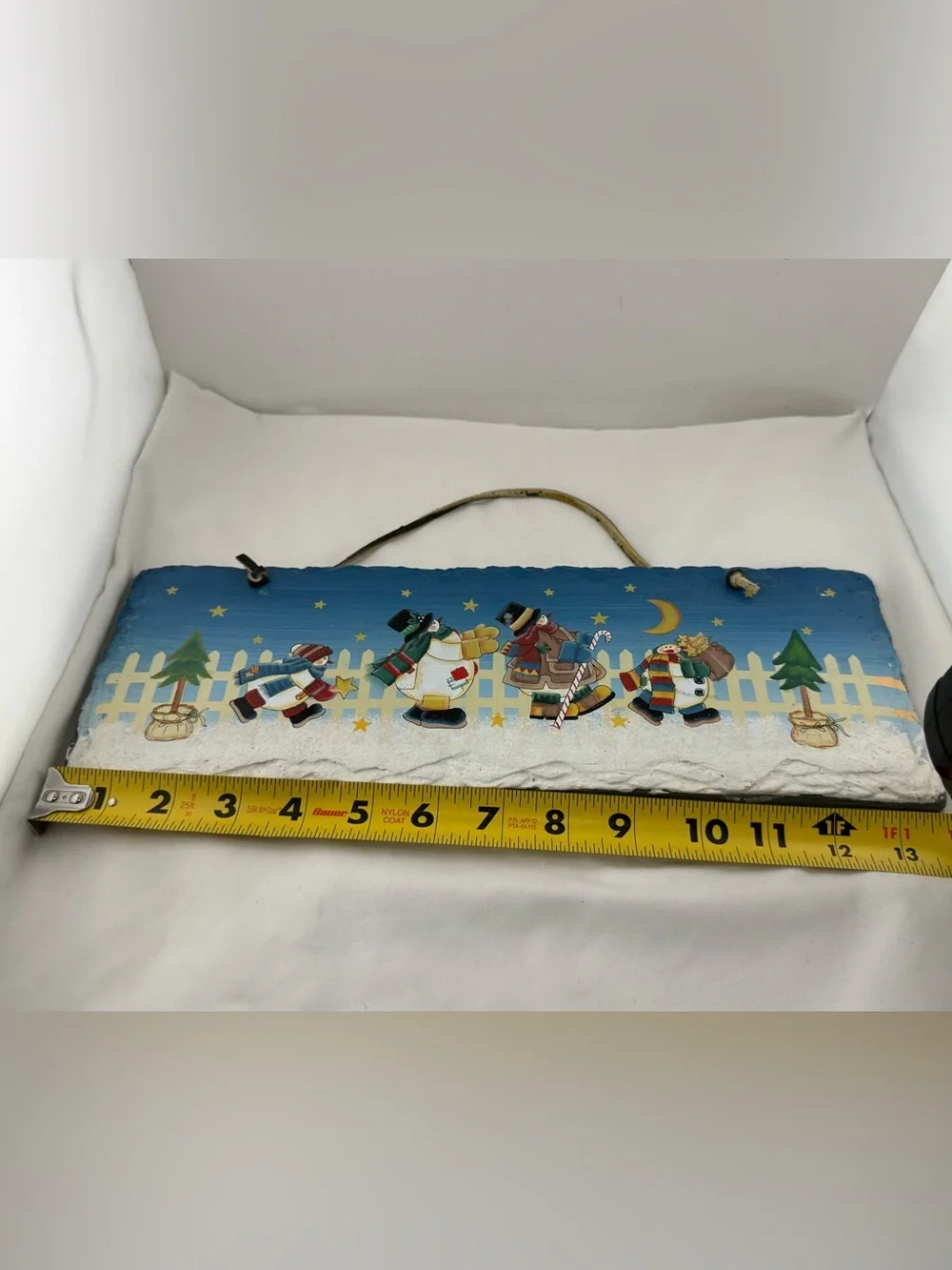 Hand painted winter snowman slate - Christmas Decor